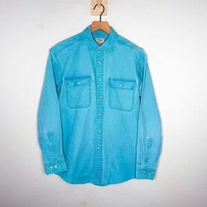 L.L. Bean Shirt Men's S Turquoise 100% Cotton Button Down